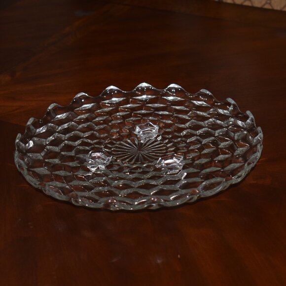 Fostoria American 3 Footed Cake Plate - Picture 1 of 4